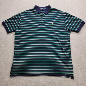 Vintage Polo by Ralph Lauren Shirt Blue Green White Striped Collared Men’s XL